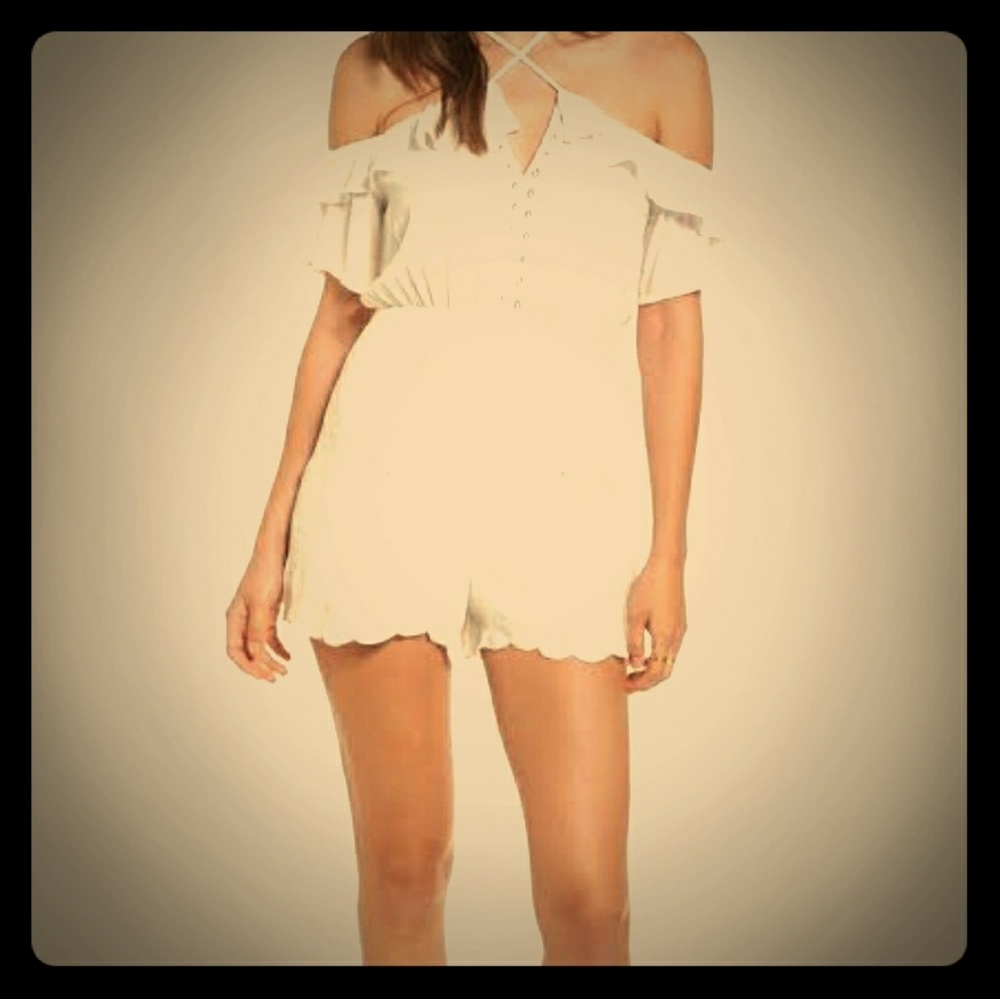 NEW LUSH strappy off the shoulder romper